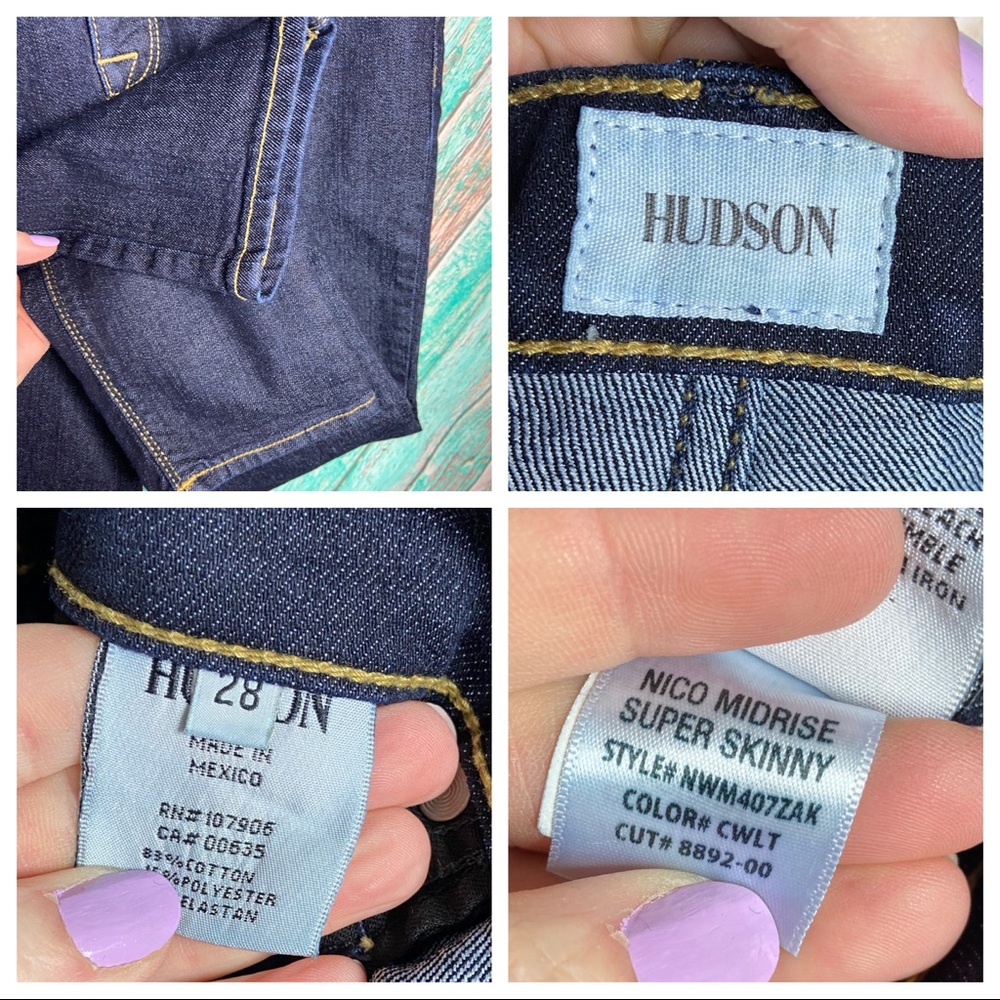 NWOT Hudson Nico High Rise Super Skinny Jean In CWLT - Picture 3 of 7